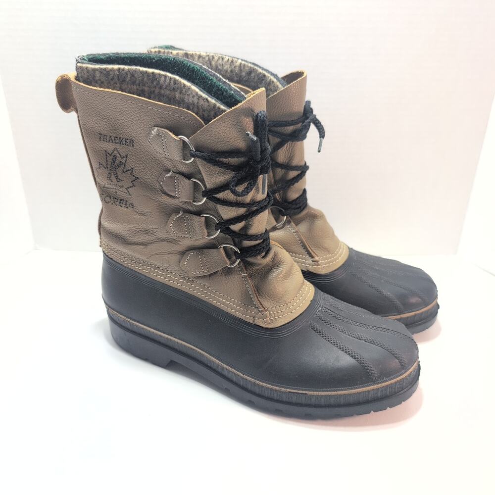 Sorel Men's Two-Tone Brown and Black Waterproof Winter Boots